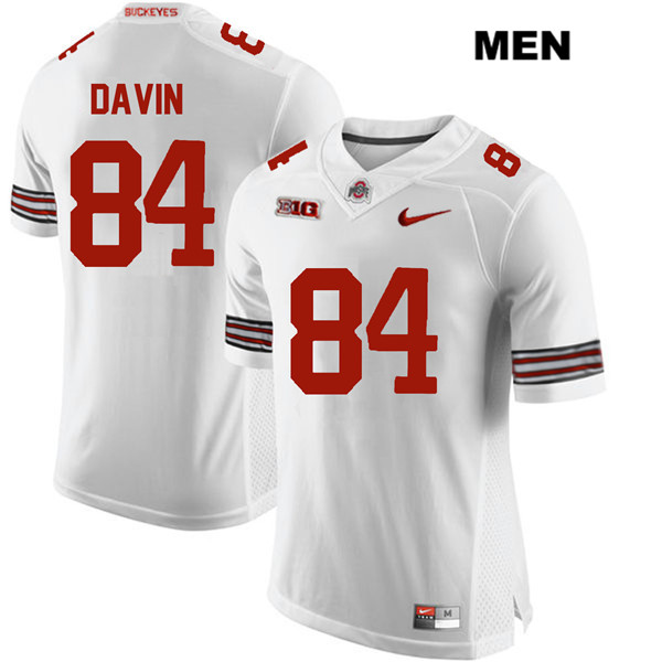 Ohio State Buckeyes Men's Brock Davin #84 White Authentic Nike College NCAA Stitched Football Jersey BF19J35TH